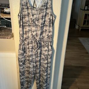 Gray Camouflage Jumpsuit